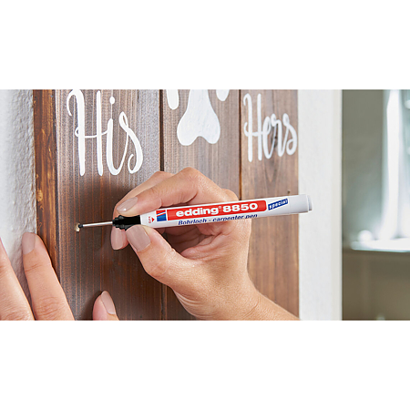 Marker permanent Edding 8850, tamplarie, corp plastic, varf rotund 0,7-1mm, negru