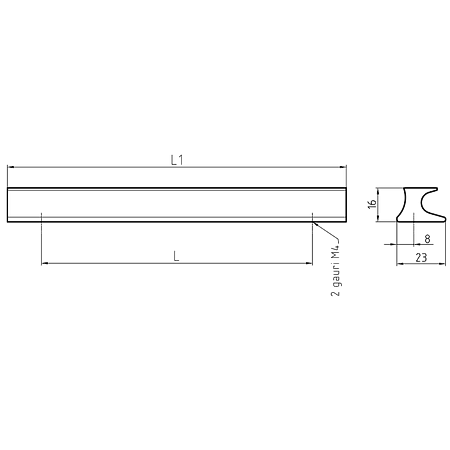 Maner AA620 160 mm, aluminiu mat