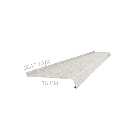 Glaf metalic exterior Caretta Briliant Z150, otel, alb, RAL 9002, 1500 x 150 mm