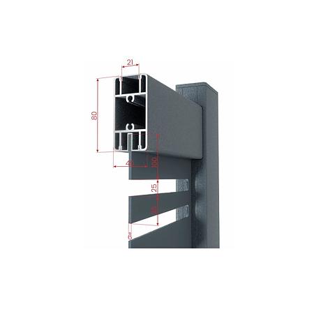 Poarta pietonala prefabricata metalica Poseidon, aluminiu, gri antracit, 900 x 1800 mm