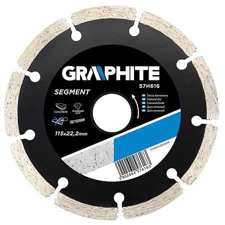 Disc diamantat segmentat, Graphite, 115 x 22.2 x 2.1 mm