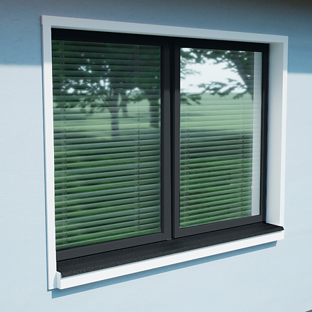 Glaf metalic exterior Caretta Briliant Z200, otel, gri, RAL 7016, 3000 x 200 mm