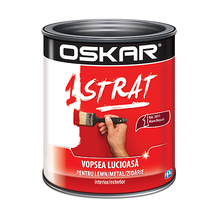  Email Oskar 1 strat, interior/exterior, RAL 3011 maro roscat, 0.75 l