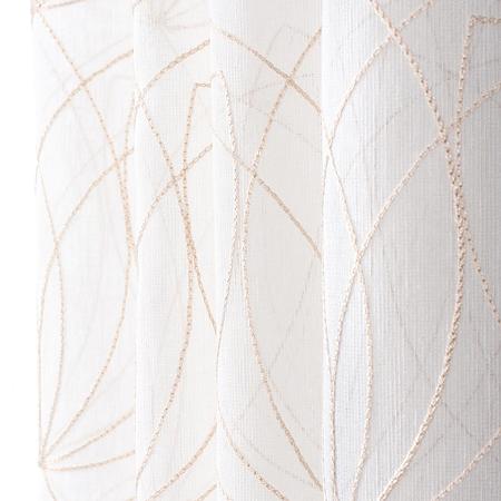 Perdea Nymphea 025, poliester, beige, model geometric, 140 x 240 cm