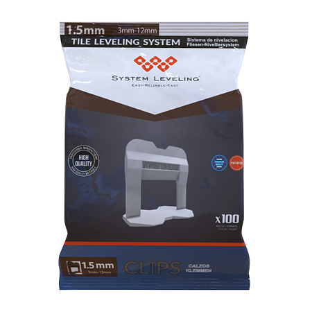 Clips 1.5 mm sistem nivelare gresie System Leveling 1115, polipropilena, 100 buc/punga