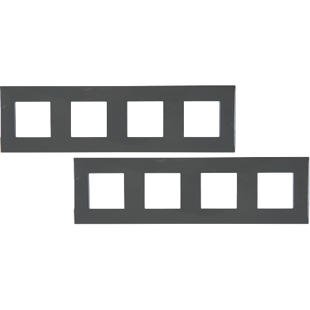 Rama decor 4 module Dahlia, Gewiss GW35904AD, gri inchis