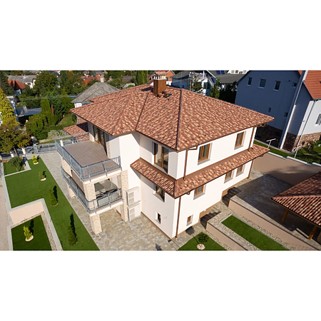 Tigla de beton 1/2 Terran Coppo Ferrara, maro, 180 x 420 mm