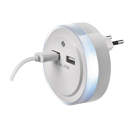 Lampa de veghe Emos, 230 V, 2 porturi USB