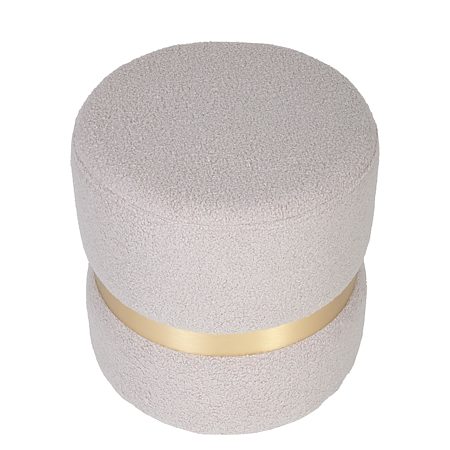Taburet Ring, inel auriu, stofa crem T05, rotund, 38 x 38 x 40 cm