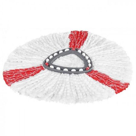 Rezerva mop Vileda Easy Wring Turbo 2 in 1, microfibra, alb/rosu, forma triunghiulara, 300 g Rezerva mop Vileda Easy Wring Turbo 2 in 1, microfibra, alb/rosu, forma triunghiulara, 300 g