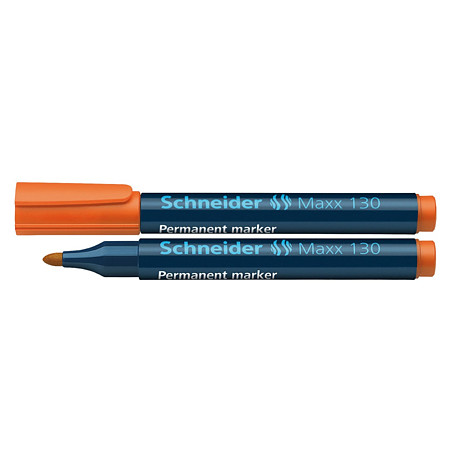 Marker permanent Schneider Max 130, varf rotund, 1-3 mm, portocaliu