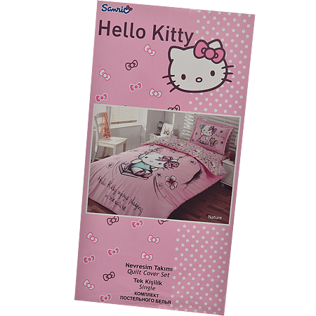 Lenjerie de pat pentru copii Hello Kitty Nature, 1 persoana, bumbac 100%, 3 piese, roz Lenjerie de pat pentru copii Hello Kitty Nature, 1 persoana, bumbac 100%, 3 piese, roz