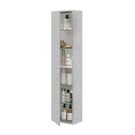 Dulap baie Savini Due Portofino 2320C, suspendat, MDF/PAL, gri, 33.7 x 16 x 138.6 cm