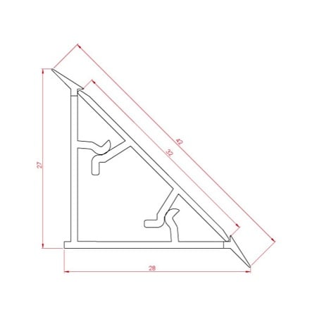 Profil inaltator, aluminiu, argintiu mat, 4 m