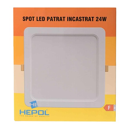 Spot LED incastrat Hepol, temperatura ajustabila, 24 W, alb 