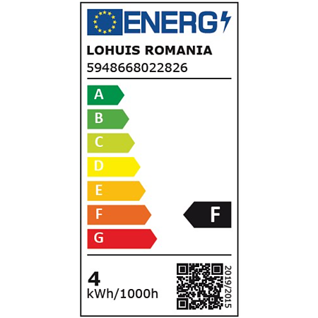 Bec normal A-60 cu Led Lohuis, E27, 12W , lumina rece