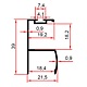 Profil maner Y cu perie, aluminiu, anodizat mat, 2.5 m