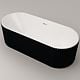 Cada freestanding Vellora Black, acryl sanitar, negru exterior/alb interior, 170 x 80 x 57 cm