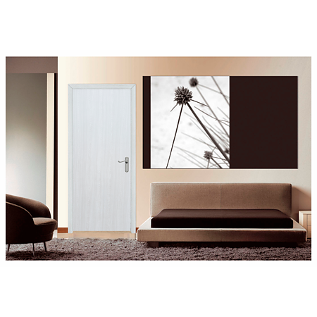 Usa interior celulara Pamate M050, model plina, reversibila, MDF, alb, toc fix, 200 x 60 cm x 3.5 cm