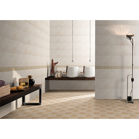 Faianta baie rectificata OMM 7115, bej, mat, aspect de marmura, 60 x 30 cm
