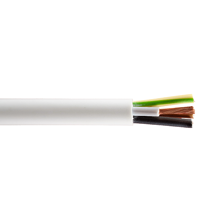 Conductor Flexibil MYYM H05VV-F, 4 x 0.75 mm2, izolatie PVC, alb, cupru, 100 m
