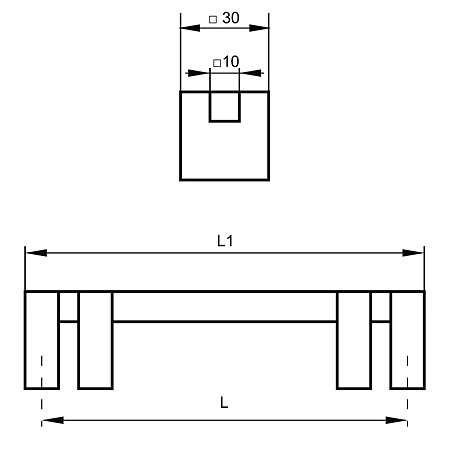 Maner aluminiu mat crom, FA 23608, cu terminatii cromate, 128 mm