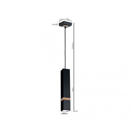 Suspensie Vidar, 1xGU10, metal/lemn, negru/auriu Suspensie Vidar, 1xGU10, metal/lemn, negru/auriu