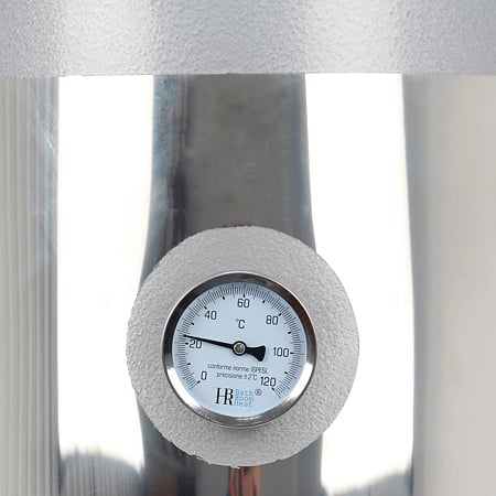 Ansamblu boiler cu focar economic Hausterm, corp din Inox, 90 l, 5.5 kW