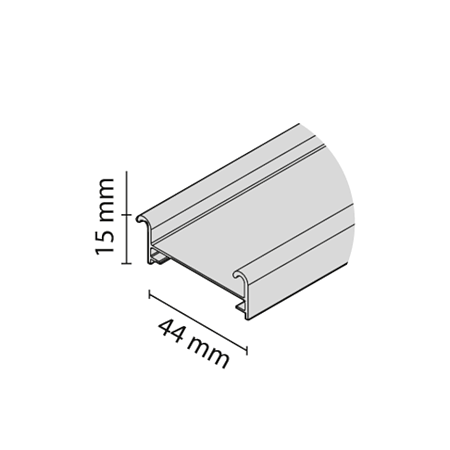 Profil rulare inferior, aluminiu, Omega/Multiomega/House/Sloping, 3 m