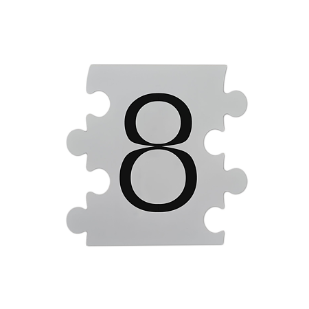 Placa numar modular 8, aluminiu compozit, alb, 14.5 x 14 cm