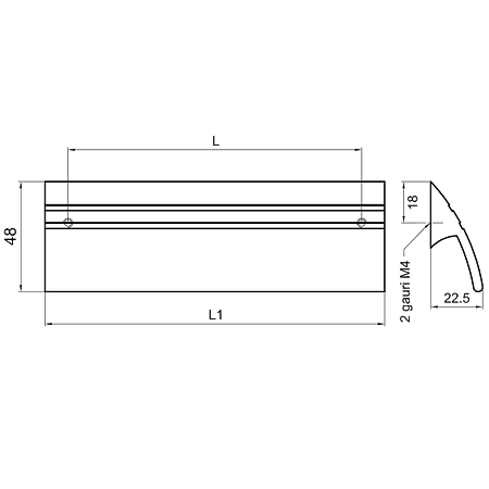 Maner Elit BR-216, zamac, cromat, M4, 64 mm