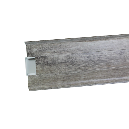 Plinta cu canal cablu pentru parchet Korner Siena 80, PVC, stejar Brekke/Abris 838, 2500 x 20 x 80 mm