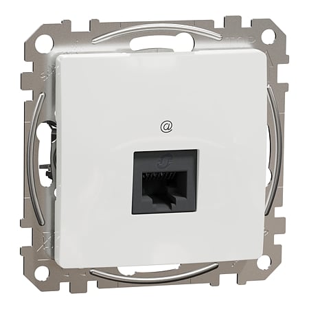 Priza de date simpla Schneider Sedna SDD111451, RJ45, Cat5, fara rama, alb, montaj ingropat 