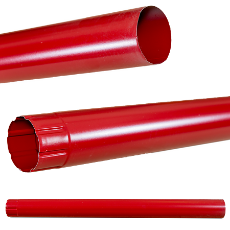 Burlan metalic, 88 mm, rosu RAL 3011, L = 1 m