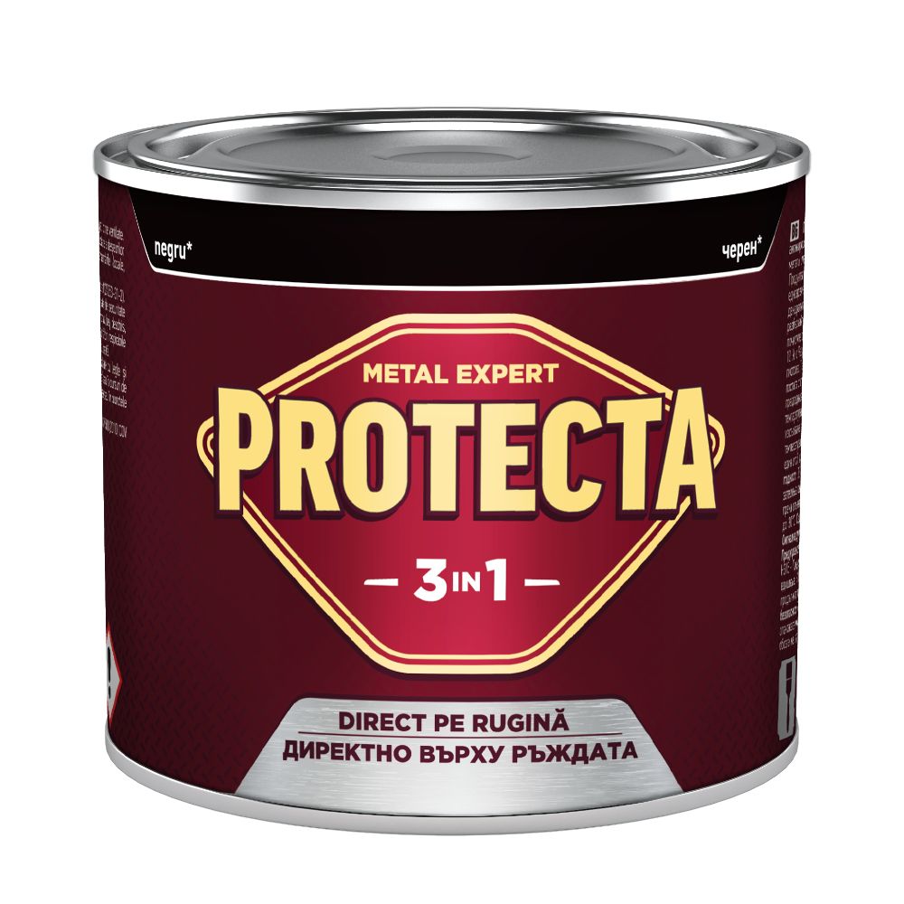 Vopsea alchidica/email Protecta 3 in 1, negru, interior/exterior, 2,5 l