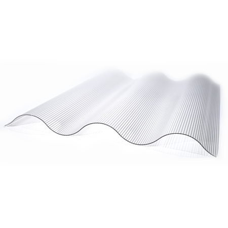Placa policarbonat Polyplast Puls 76/18, transparent, grosime 1 mm, 2000 x 1060 mm