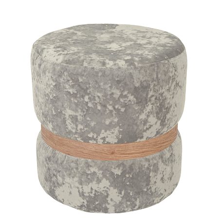Taburet Ring, inel stejar, catifea crem E04, rotund, 38 x 38 x 40 cm