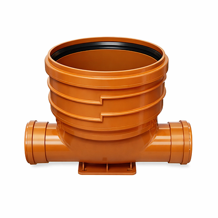 Baza camin canalizare Valrom, polipropilena, diametru 400/160 mm, cu 1 intrare + 1 iesire
