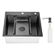 Chiuveta bucatarie Sandonna Handmade HD5550, inox negru, 1 cuva, 50 x 55 cm