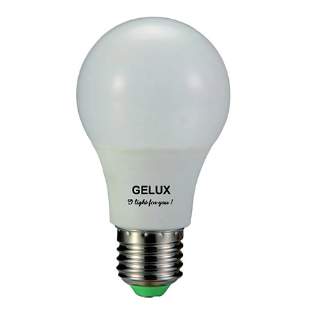Bec LED Gelux Ecoled 7W, E27, forma clasica, lumina rece