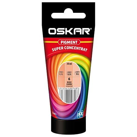 Pigment super concentrat Oskar, interior, pentru vopsea lavabila, rosu oranj, 30 ml