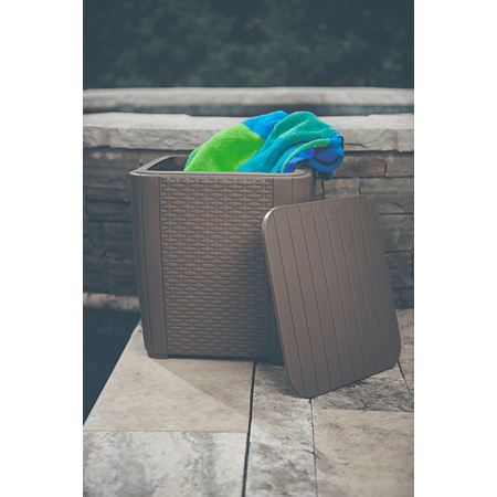 Masa cafea cu spatiu de depozitare Keter, plastic, cappuccino, 39 x 39 x 42.5 cm