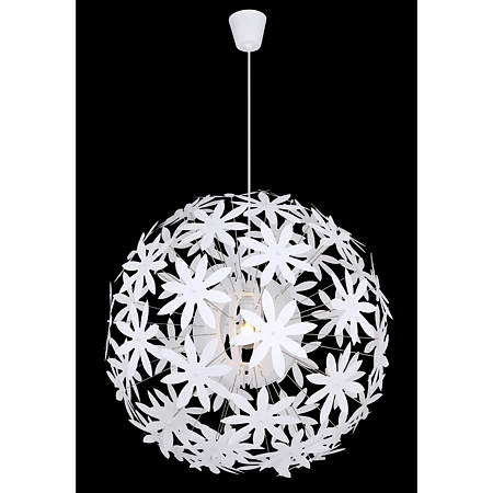 Suspensie Globo Stella, 1xE27, 60W, H 1500 mm x D 600 mm, alb