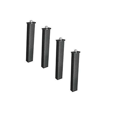 Set 4 picioare metalice pentru somiera, negru, 21 cm