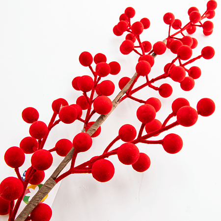 Decoratiune fir cu bile catifea, 64 cm