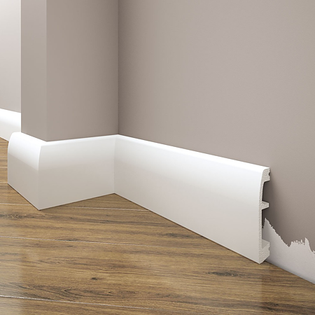 Plinta duropolimer, alb, Elegance, 2440 x 14 x 69 mm Plinta duropolimer, alb, Elegance, 2440 x 14 x 69 mm