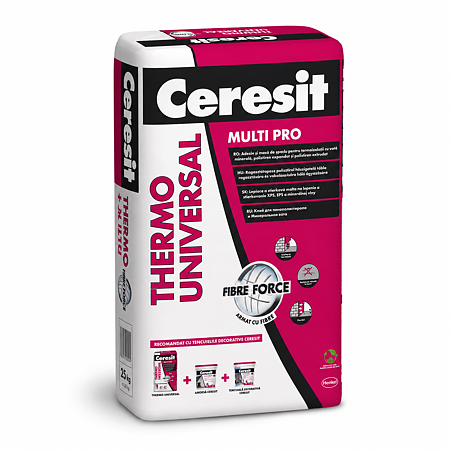 Adeziv universal termosisteme Ceresit Thermo Universal, interior / exterior, 25 kg