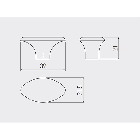 Buton WP11-48 din zamac, alama antichizata, 21,5 x 30 x 21 mm