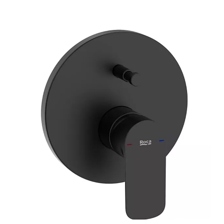Sistem de dus incastrat fara termostat Roca Cala, monocomanda, negru mat