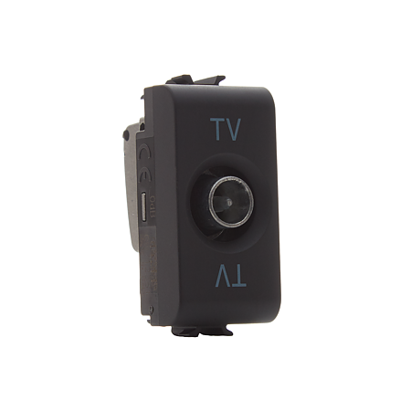 Priza TV Gewiss Chorus GW12361, negru, 1 modul, 44 x 22 x 31.5 mm